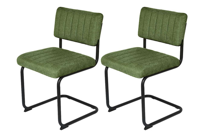 Feel Furniture - Luxe stoel - Ribbon - Groen - 2 stuks