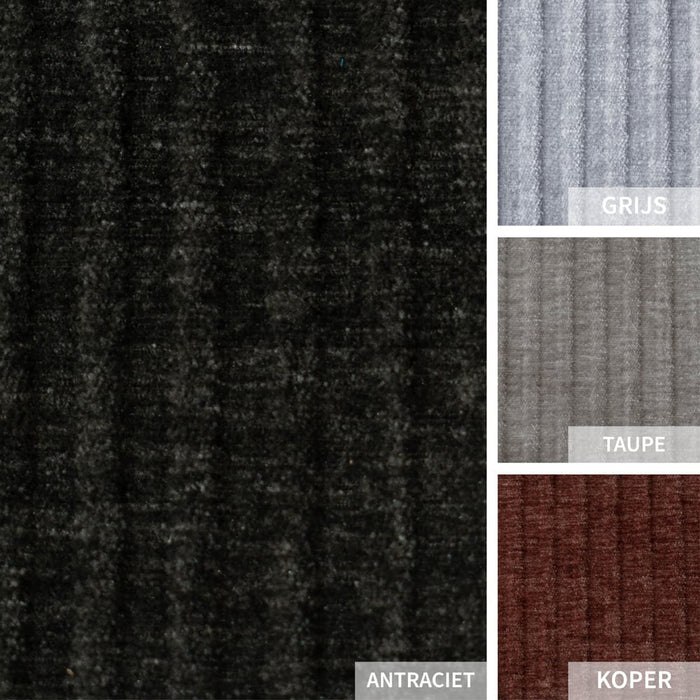 Bronx71 Hoekbank Kansas antraciet| donkergroen ribstof links