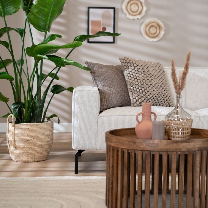 Bronx71 Hoekbank Kansas ribstof off white rechts