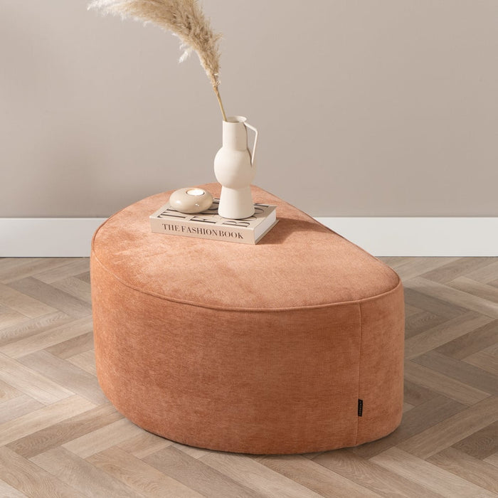 Bronx71 Hocker Neso halve maan stof gemêleerd terracotta