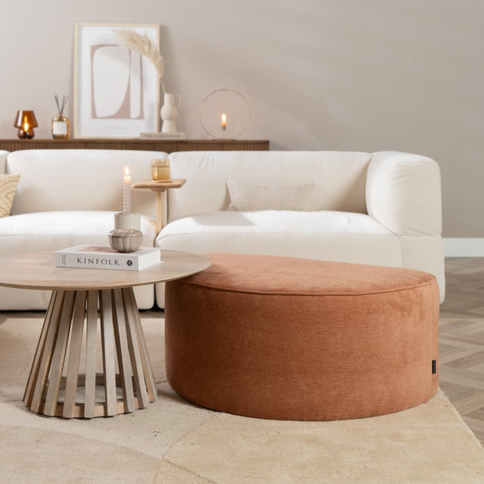 Bronx71 Hocker Neso halve maan stof gemêleerd terracotta