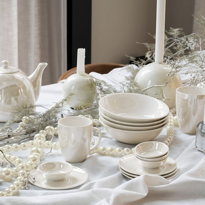 vtwonen Theepot - Theekan van Porselein - Parelmoer - Servies - 1800ml