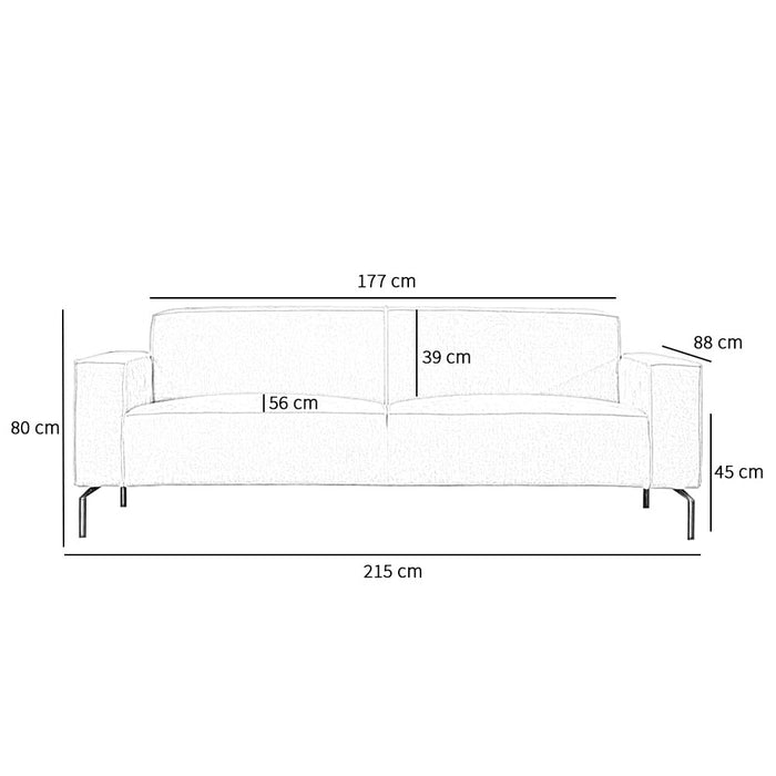 Bronx71 Industriële bank 3-zits Kansas eco-leer cognac