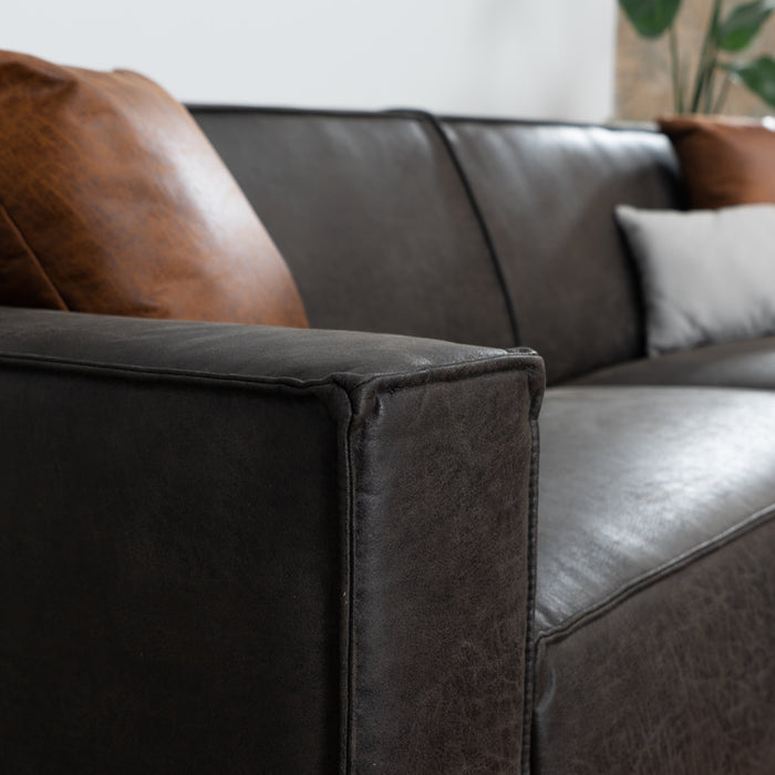 Bronx71 Industriële bank 3-zits Kansas eco-leer antraciet