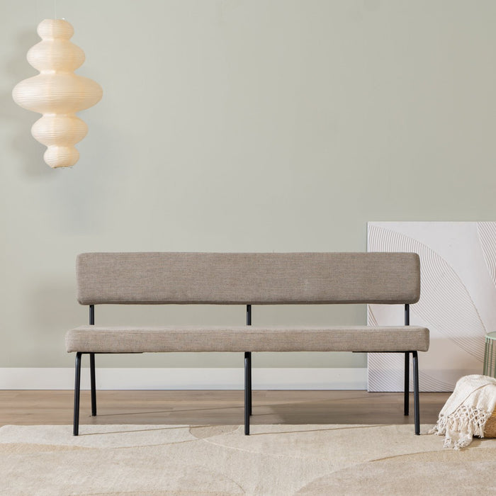 Bronx71 Scandinavische eetkamerbank Espen taupe gerecyclede stof 160