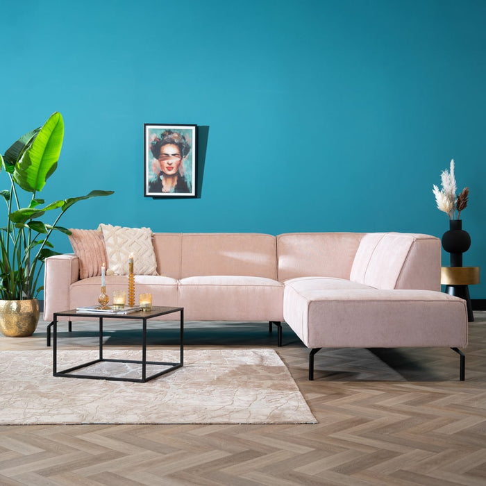 Bronx71 Hoekbank Kansas stof gemêleerd roze rechts