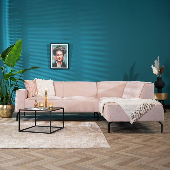 Bronx71 Hoekbank Kansas stof gemêleerd roze rechts