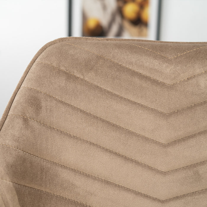 Bronx71 Velvet barkruk Fiona taupe 65-78 cm - Barkrukken set van 4