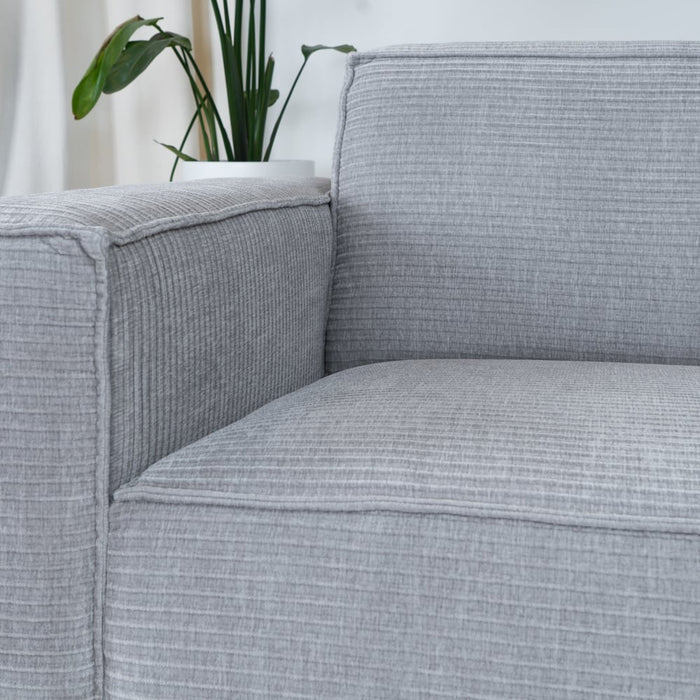 Bronx71 3-zitsbank Kansas lichtgrijs ribstof