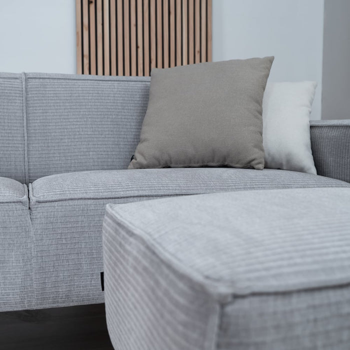 Bronx71 3-zitsbank Kansas lichtgrijs ribstof