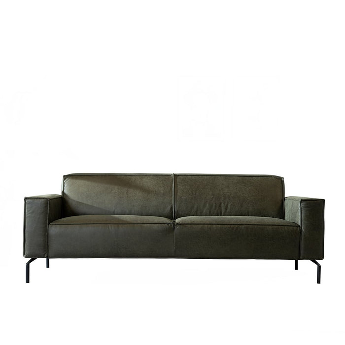 Bronx71 Industriële bank 3-zits Kansas eco-leer olijfgroen