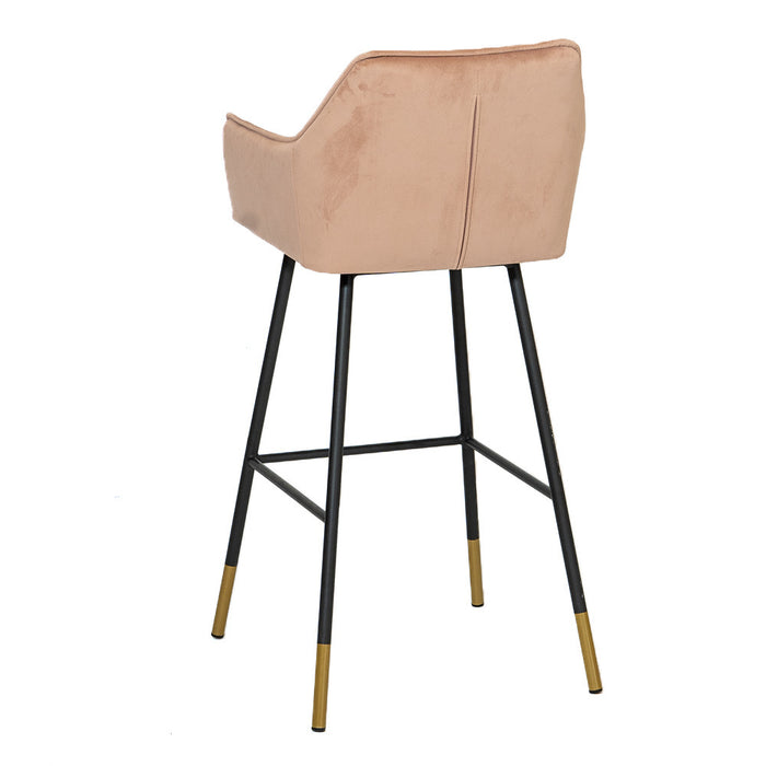 Bronx71 Velvet barkruk Fiona roze 65-78 cm - Barkrukken set van 4