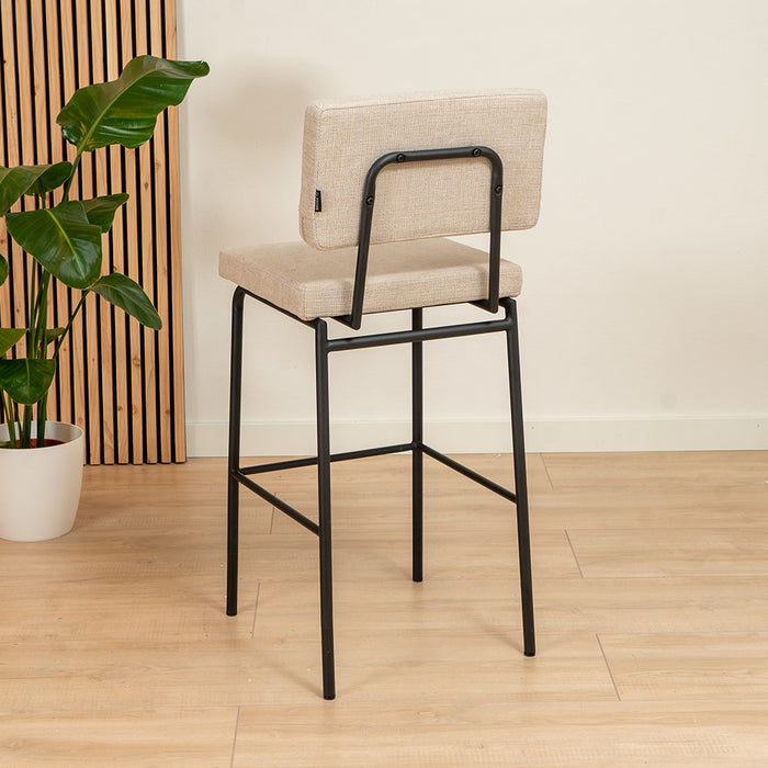 Bronx71 Scandinavische barkruk Espen beige gerecyclede stof 64-77 cm -