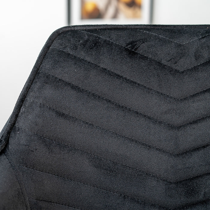 Bronx71 Velvet barkruk Fiona zwart 65-78 cm - Barkrukken set van 4