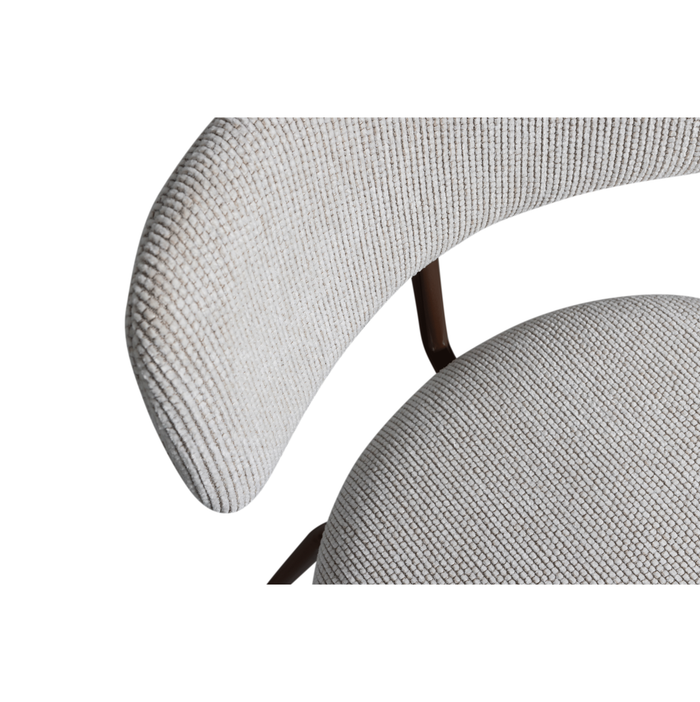 WOOOD Travis Eetkamerstoelen - Polyester - Off White - Set van 2