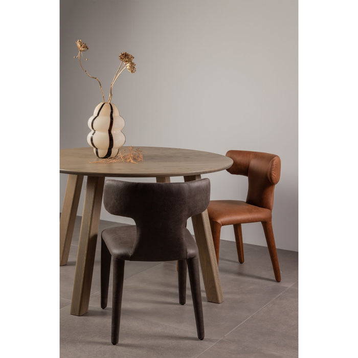 WOOOD Noble Eetkamerstoelen - Leerlook - Zwart|Grijs - Set van 2