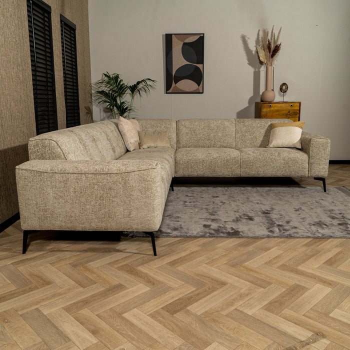 Bronx71 Hoekbank Vegas taupe stof chenille links|rechts