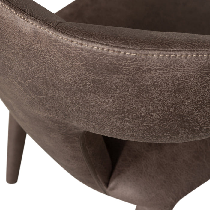 WOOOD Permit Eetkamerstoelen - Leerlook - Zwart|Grijs - Set van 2