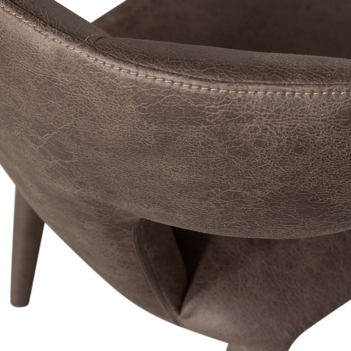 WOOOD Permit Eetkamerstoelen - Leerlook - Zwart|Grijs - Set van 2