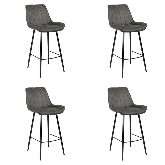 Bronx71 Industriële barkruk Brooke antraciet 74 cm  - Barkrukken set