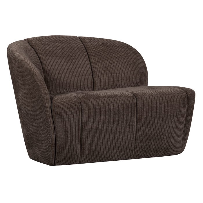 WOOOD Mojo 2-Zits Bankje Links - Geweven Ribstof - Bruin