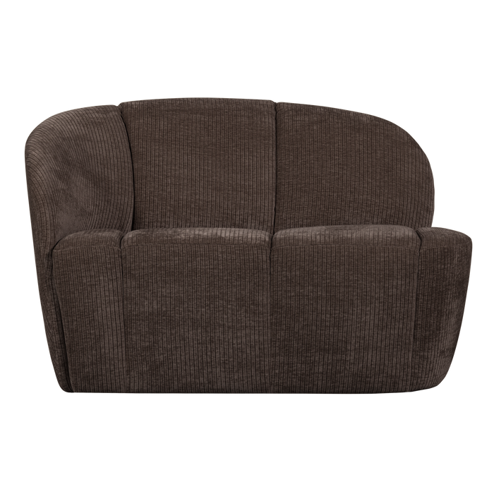 WOOOD Mojo 2-Zits Bankje Links - Geweven Ribstof - Bruin