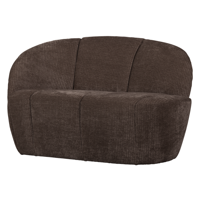 WOOOD Mojo 2-Zits Bankje Links - Geweven Ribstof - Bruin