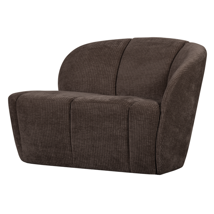 WOOOD Mojo 2-Zits Bankje Rechts - Geweven Ribstof - Bruin