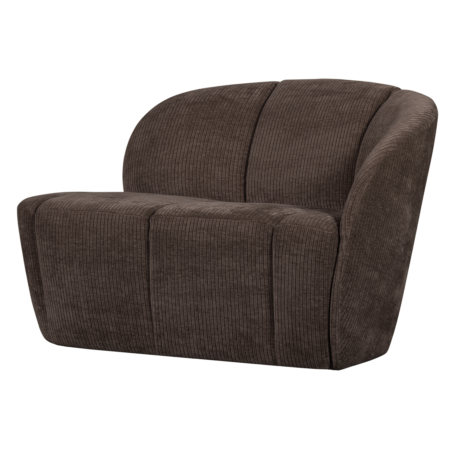 WOOOD Mojo 2-Zits Bankje Rechts - Geweven Ribstof - Bruin