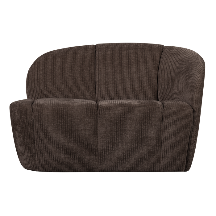 WOOOD Mojo 2-Zits Bankje Rechts - Geweven Ribstof - Bruin