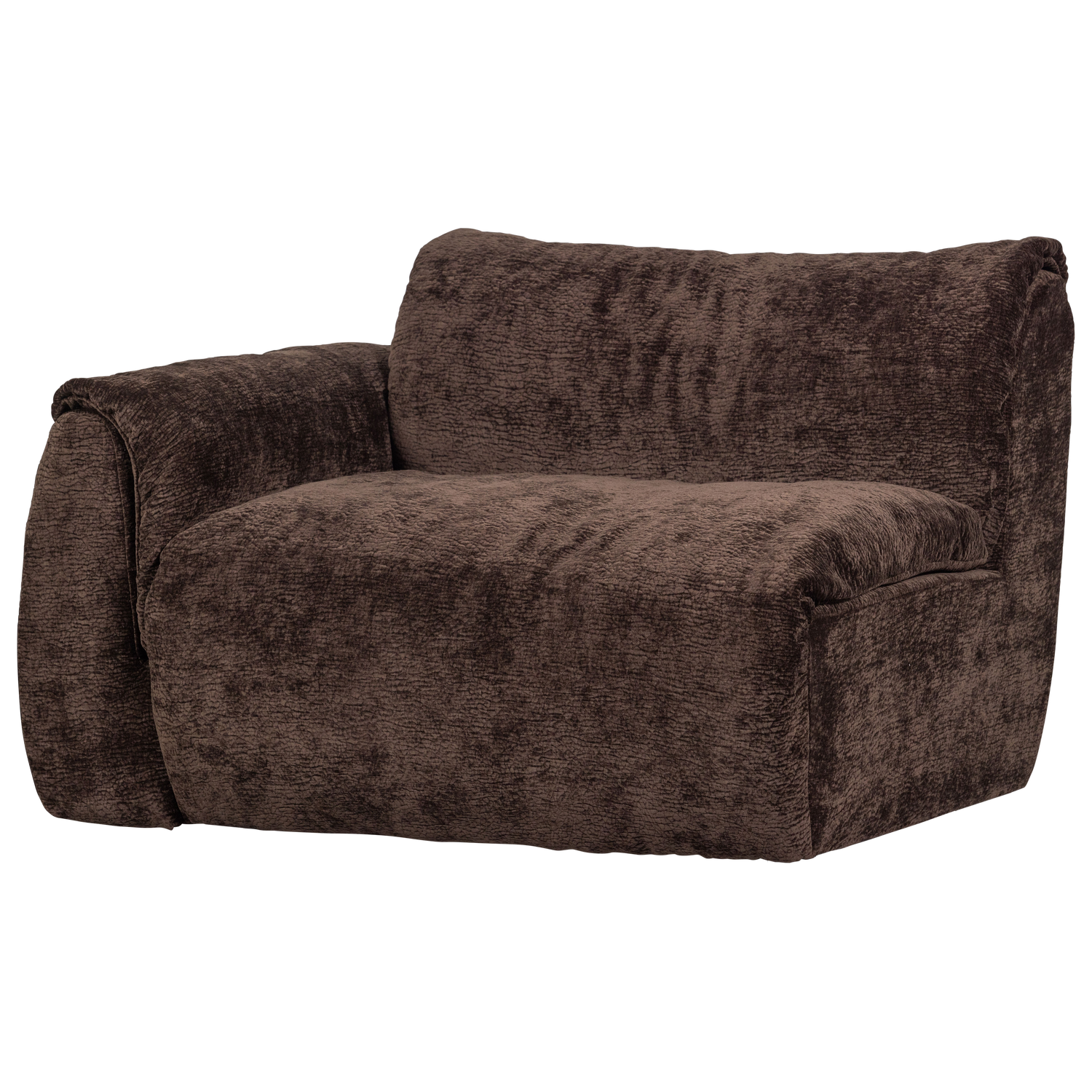 WOOOD Baggy 1-Zits Met Arm Links - Chenille - Donkerbruin - 81x114x101