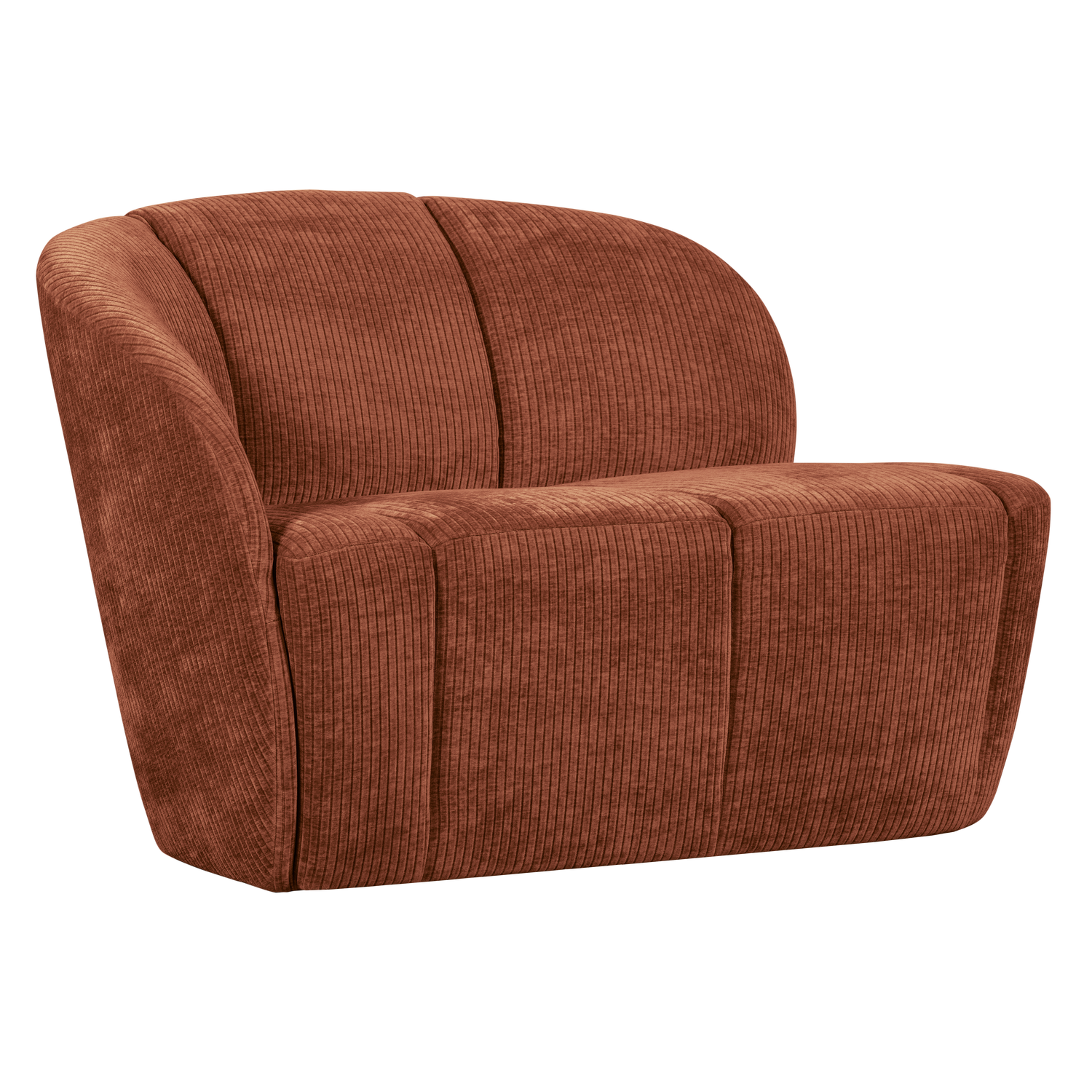 WOOOD Mojo 2-Zits Bankje Links - Geweven Ribstof - Roestbruin