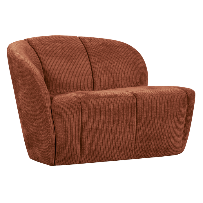 WOOOD Mojo 2-Zits Bankje Links - Geweven Ribstof - Roestbruin