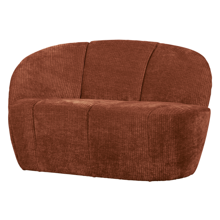 WOOOD Mojo 2-Zits Bankje Links - Geweven Ribstof - Roestbruin