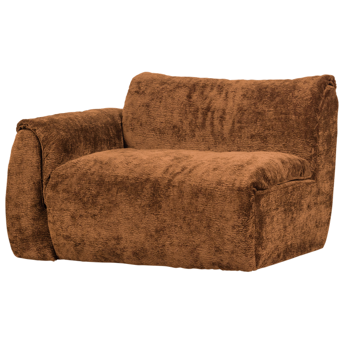 WOOOD Baggy 1-Zits Met Arm Links - Chenille - Middenbruin - 81x114x101