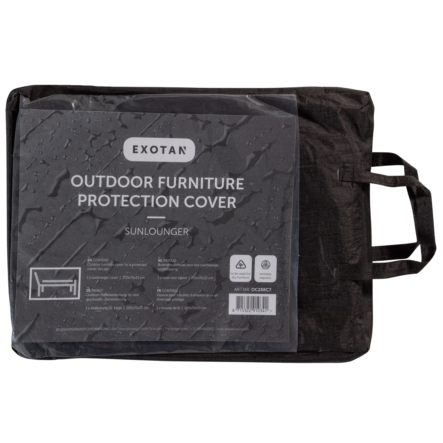 WOOOD Rhodos Beschermhoes Ligbed - Kunststof - Zwart - 45x30x14