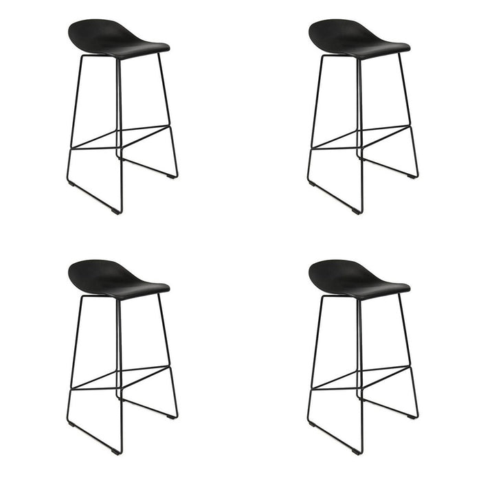 Livin24 Barkruk Ellen zwart Scandinavisch design 76 cm - Barkrukken