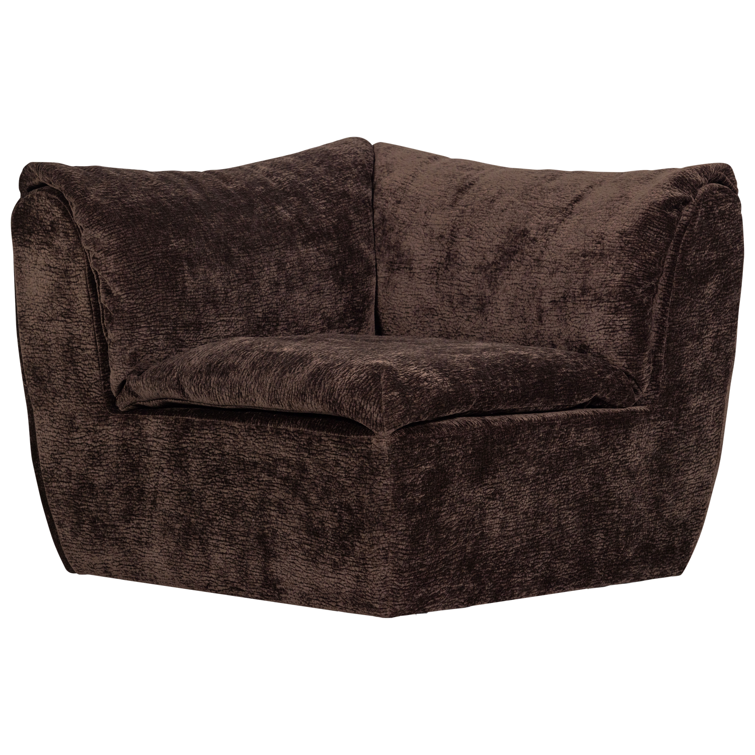 WOOOD Baggy Hoekelement - 3D Chenille - Donkerbruin - 81x96x96
