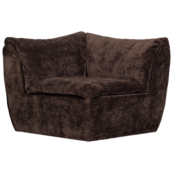 WOOOD Baggy Hoekelement - 3D Chenille - Donkerbruin - 81x96x96