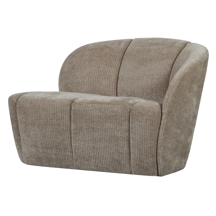 WOOOD Mojo 2-Zits Bankje Rechts - Geweven Ribstof - Donkerzand