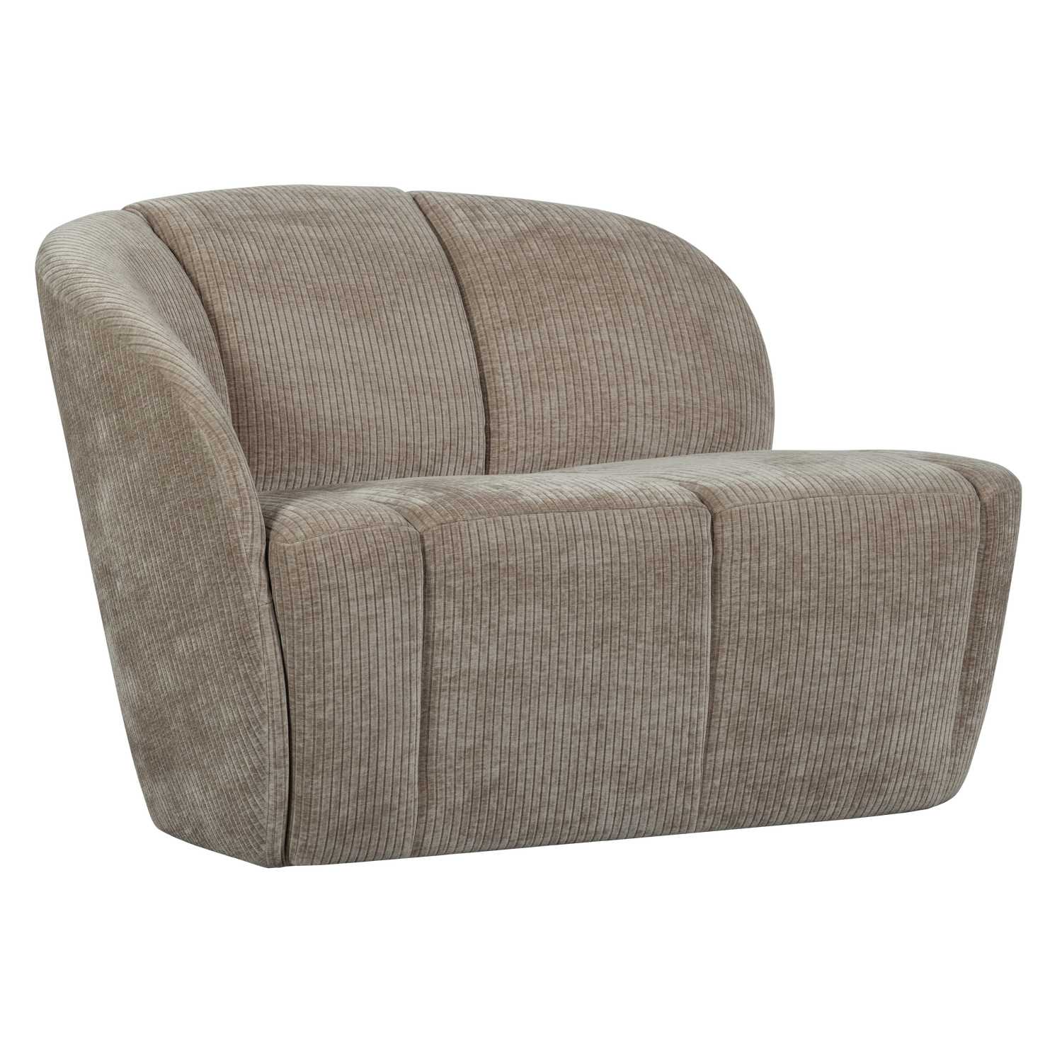 WOOOD Mojo 2-Zits Bankje Links - Geweven Ribstof - Donkerzand