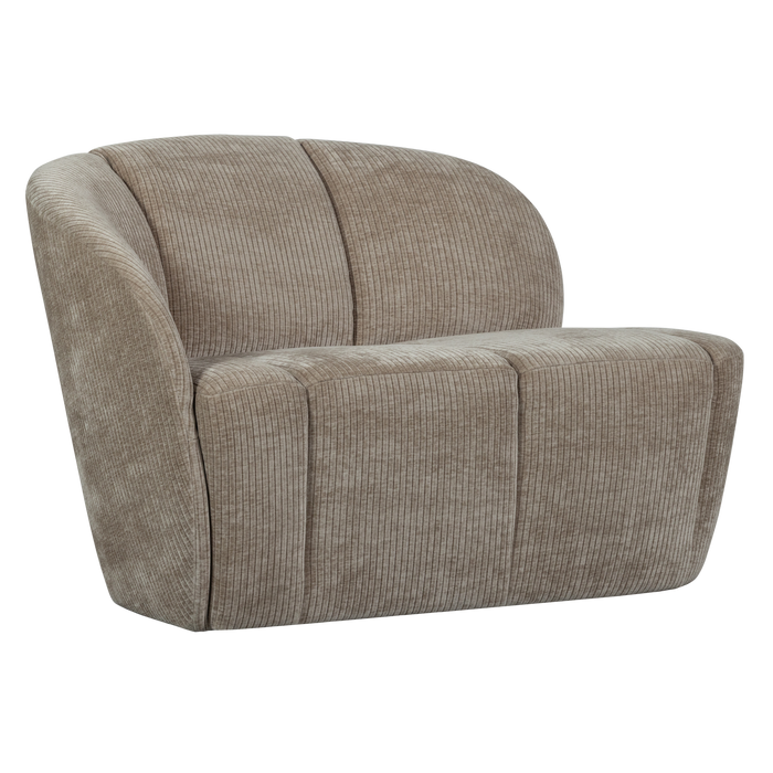 WOOOD Mojo 2-Zits Bankje Links - Geweven Ribstof - Donkerzand