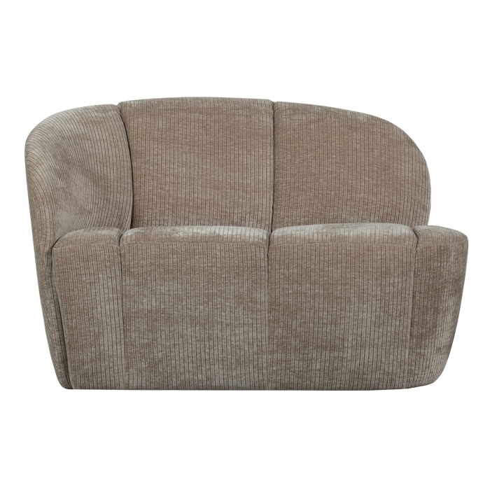 WOOOD Mojo 2-Zits Bankje Links - Geweven Ribstof - Donkerzand