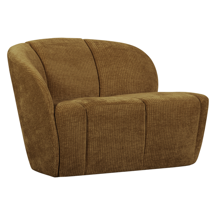 WOOOD Mojo 2-Zits Bankje Links - Geweven Ribstof - Honinggeel