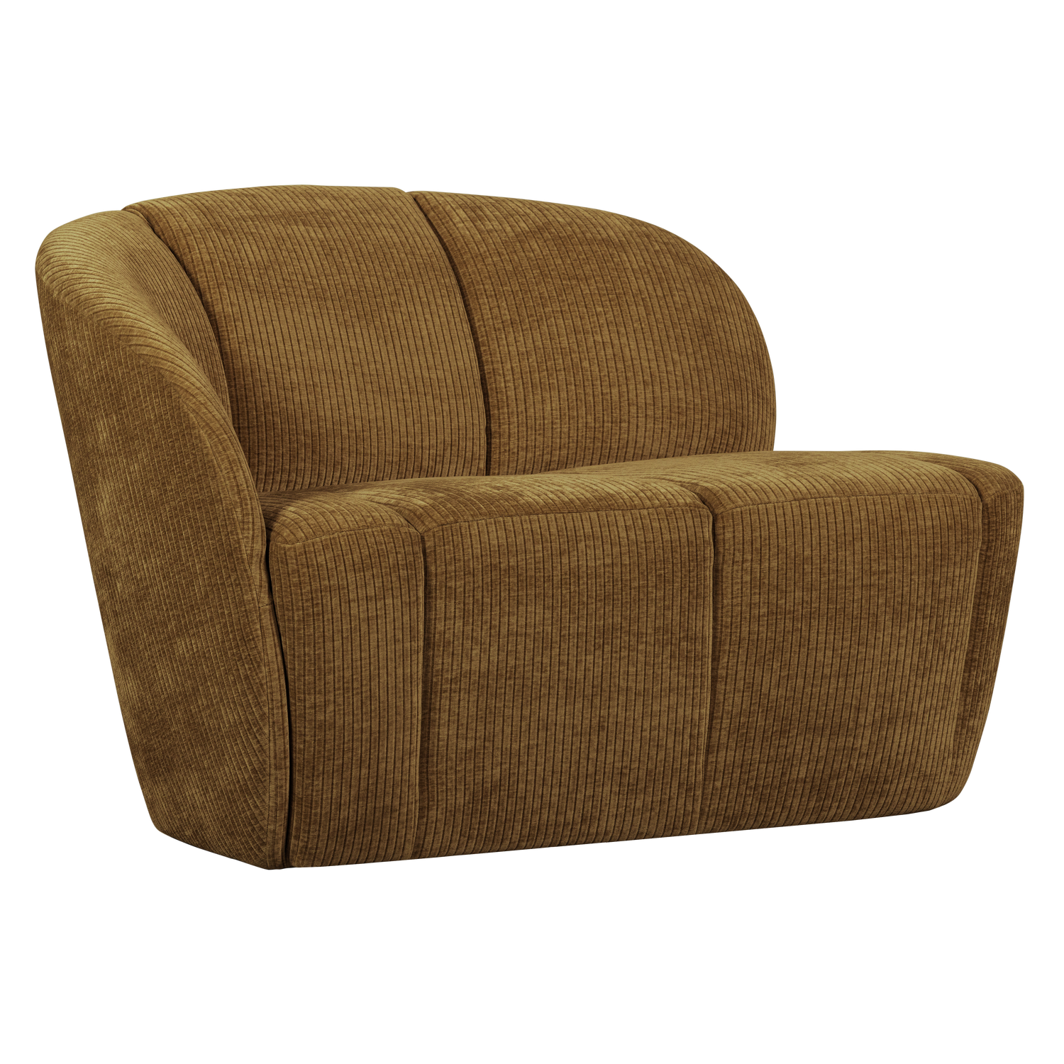 WOOOD Mojo 2-Zits Bankje Links - Geweven Ribstof - Honinggeel