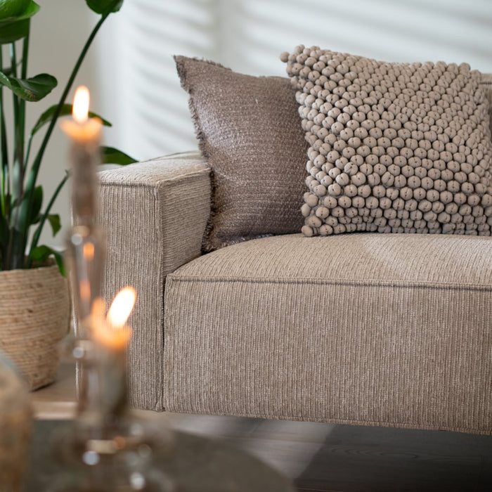 Bronx71 Hoekbank Kansas ribstof taupe links