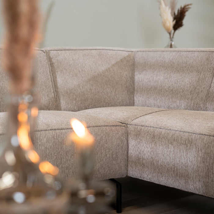 Bronx71 Hoekbank Kansas ribstof taupe links