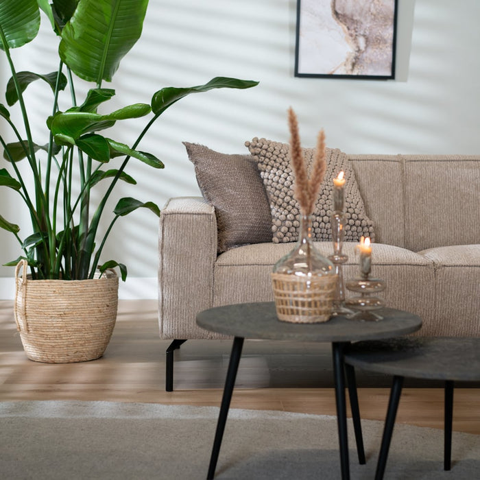 Bronx71 Hoekbank Kansas ribstof taupe links