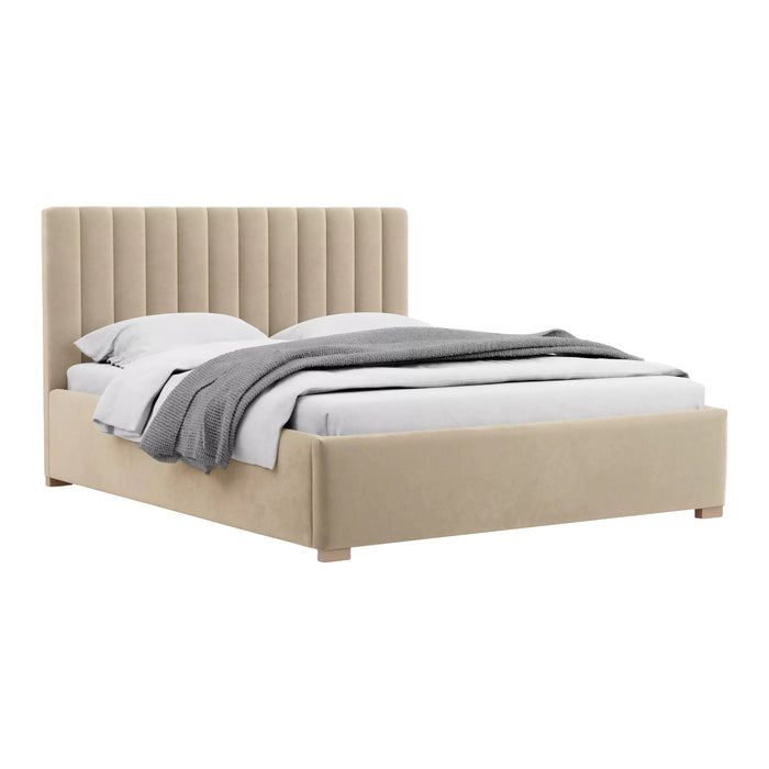 by fonQ Mara Tweepersoonsbed met Opbergruimte 160 x 200 cm - Fluweel / Crème