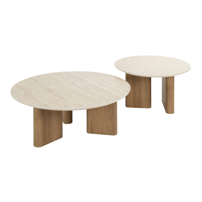 Giga Meubel - Salontafel Driehoek Keramiek - 90x43x40cm - Set van 2